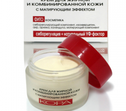 Крем для жирной/комбинированной кожи с матирующим эффектом от Кора