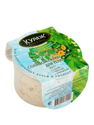 Скраб соляной с цветками календулы и экстр. крапивы "Кураж души и тела" от Черлин
