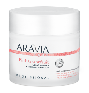 Скраб для тела с гималайской солью Pink Grapefruit из серии Organic от Aravia