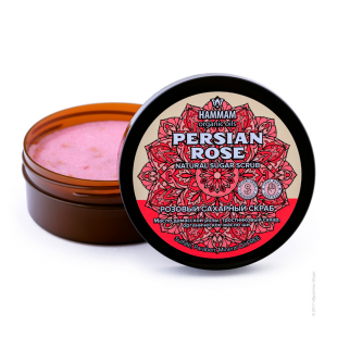 Персидский натуральный розовый сахарный скраб Persian Rose серии Hammam organic oils от Natura Vita