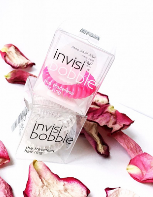 Резинка-браслет для волос The Traceless Hair Ring (оттенки Candy Pink, Crystal Clear) от InvisiBobble