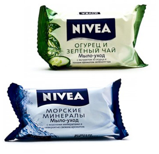 Мыло "Огурец и зеленый чай" и "Морские минералы" от Nivea