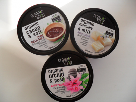 Жемчуг, сахар и соль для ванн от Organic shop